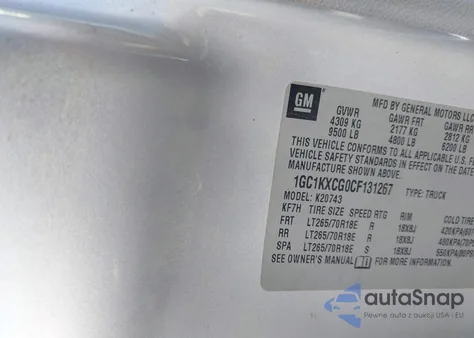 2012 Chevrolet Silverado 2500Hd Lt z USA, uszkodzony, nr VIN 1GC1KXCG0CF131267